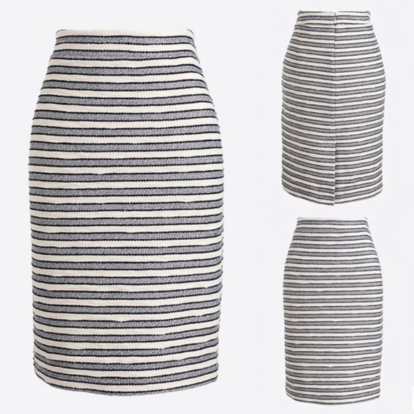 J.Crew Striped Terry Embroidered Pencil Skirt - Picture 3 of 9